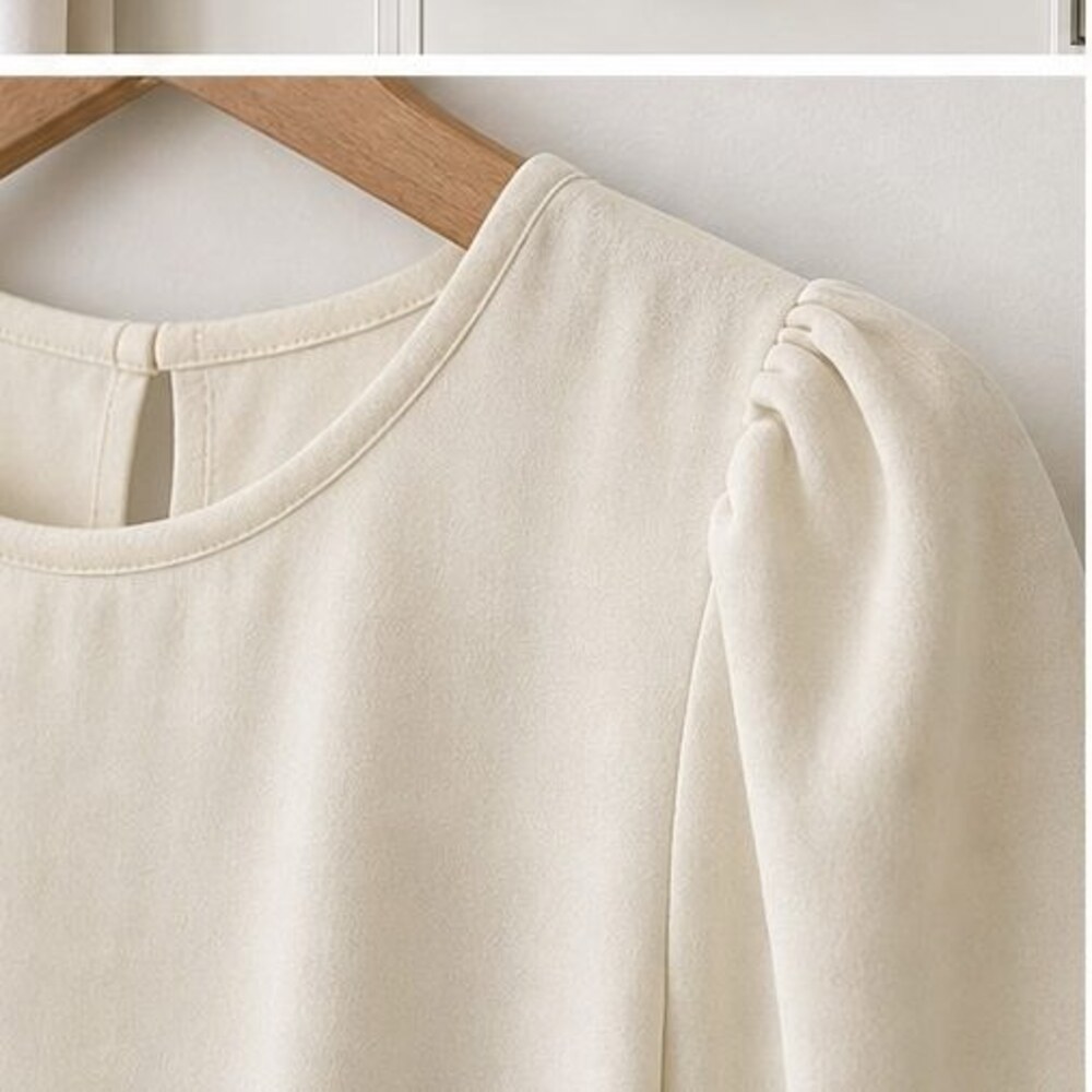 Cream Ruffle Blouse - Picture 4 of 6